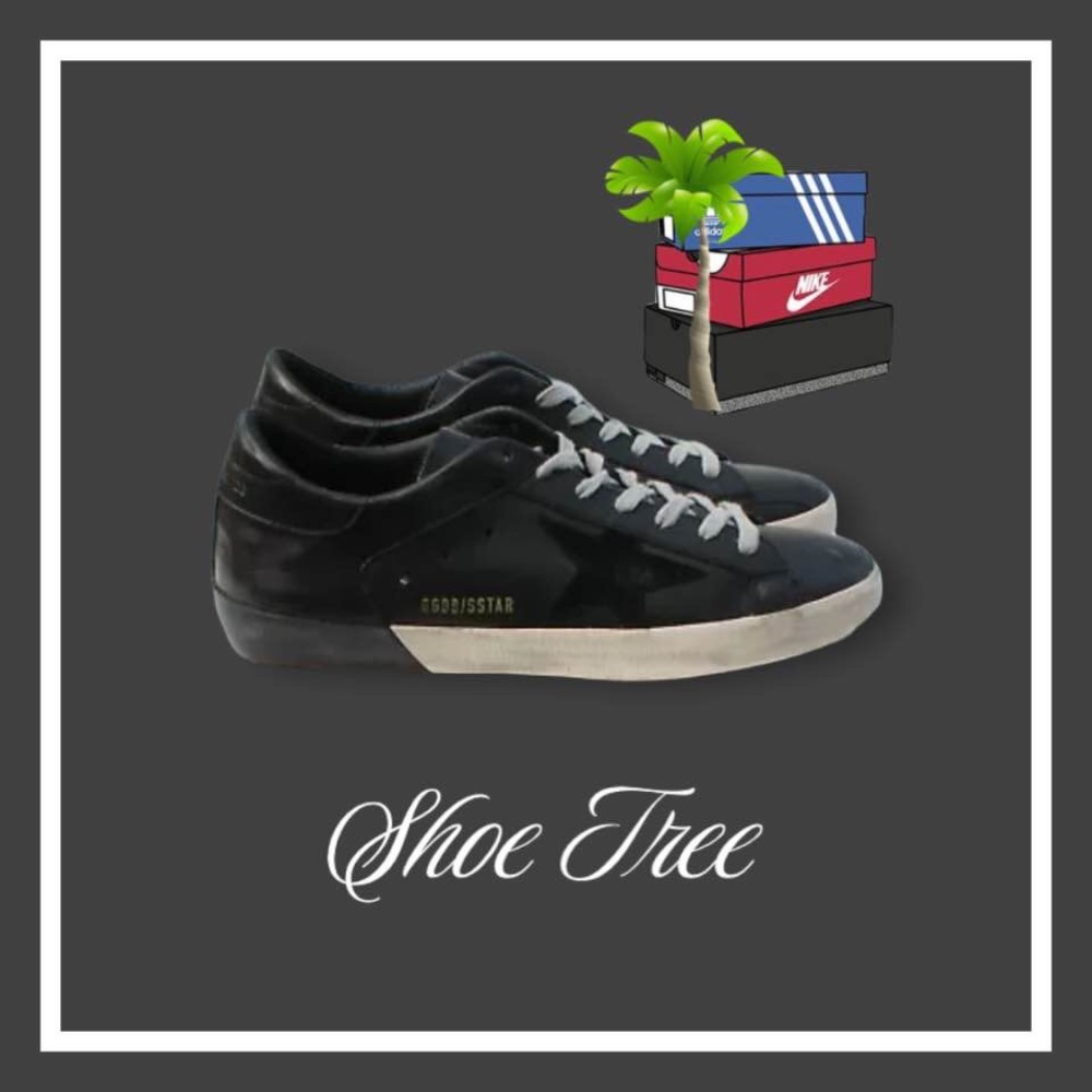 Golden Goose Superstar Black Low Top Women’s Size 8 White Star